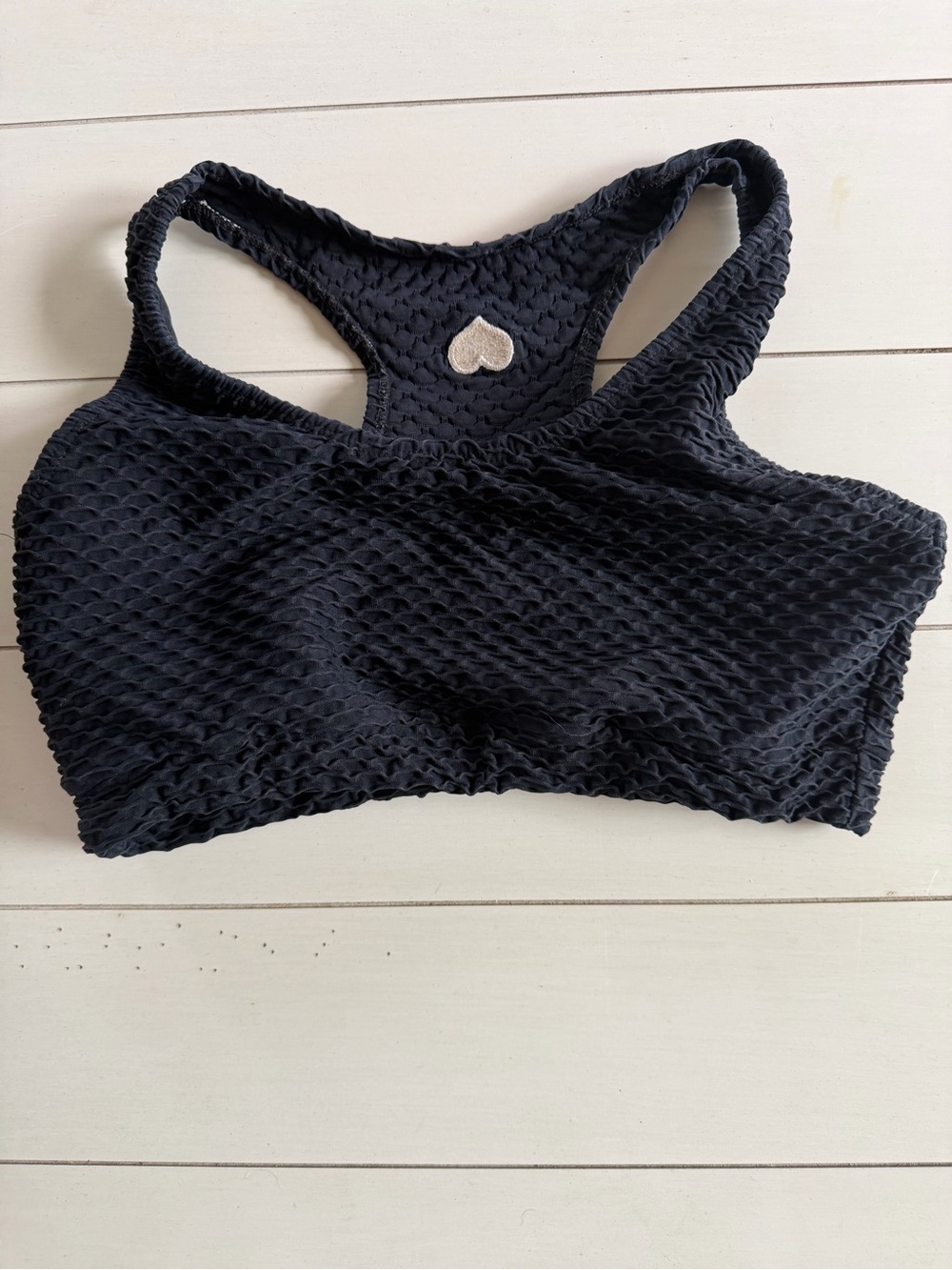 Booty by Brabants Black Textured Racerback Sports Bra Croco